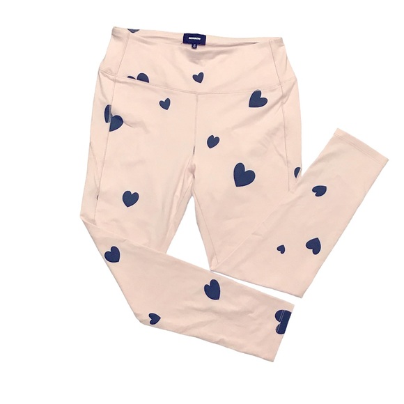 🆕 Monrow Pink Black Heart Yoga Pants M - Picture 2 of 3